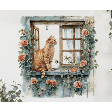 Sticker de interior window cat